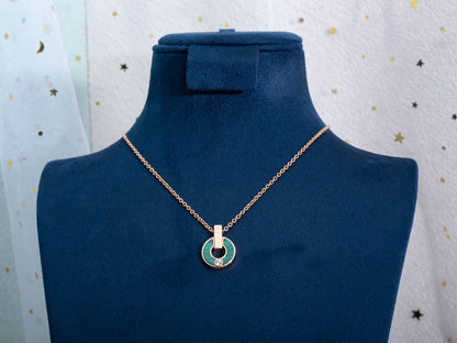 [Violet JW]GARI NECKLACE PINK GOLD MALACHITE