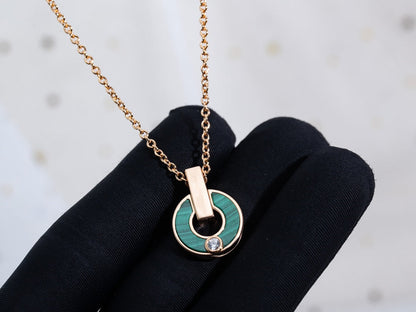 [Violet JW]GARI NECKLACE PINK GOLD MALACHITE