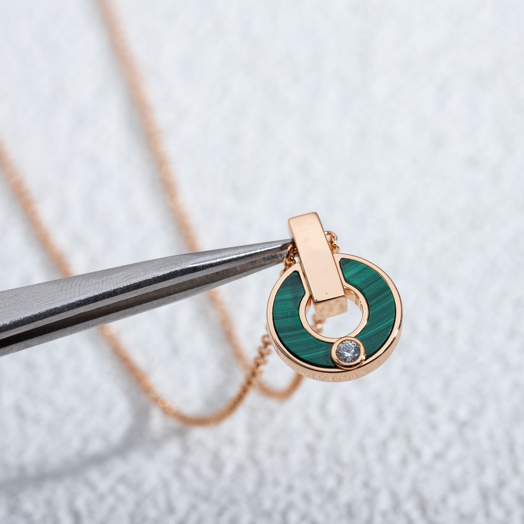[Violet JW]GARI NECKLACE PINK GOLD MALACHITE