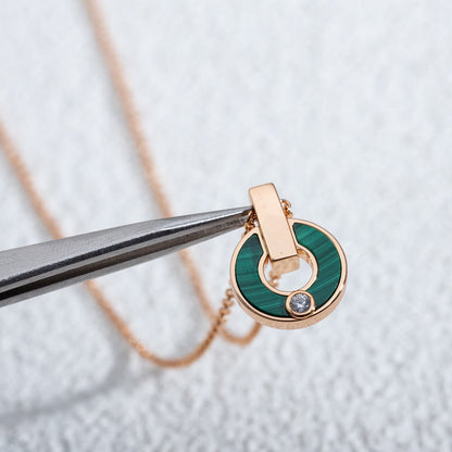 [Violet JW]GARI NECKLACE PINK GOLD MALACHITE