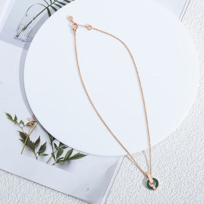 [Violet JW]GARI NECKLACE PINK GOLD MALACHITE