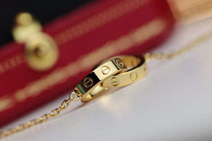 [Violet JW]LOVE NECKLACE DOUBLE RING GOLD