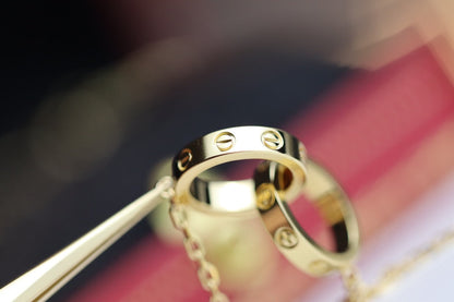 [Violet JW]LOVE NECKLACE DOUBLE RING GOLD