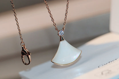 [Violet JW]DREAM NECKLACE WHITE MOP PINK GOLD 1 DIAMOND