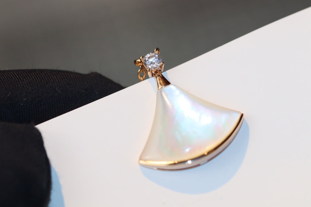 [Violet JW]DREAM NECKLACE WHITE MOP PINK GOLD 1 DIAMOND