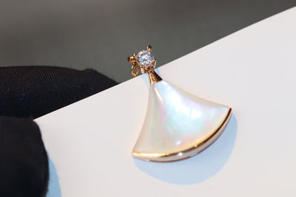 [Violet JW]DREAM NECKLACE WHITE MOP PINK GOLD 1 DIAMOND