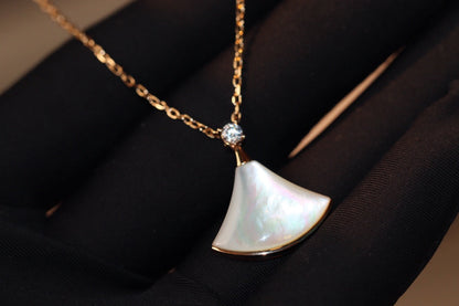 [Violet JW]DREAM NECKLACE WHITE MOP PINK GOLD 1 DIAMOND