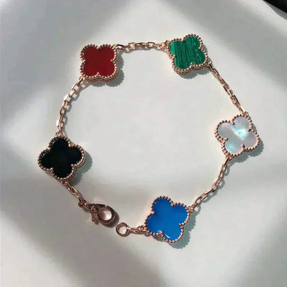 [Violet JW]CLOVER 5 MOTIFS MULTICOLOR  BRACELET