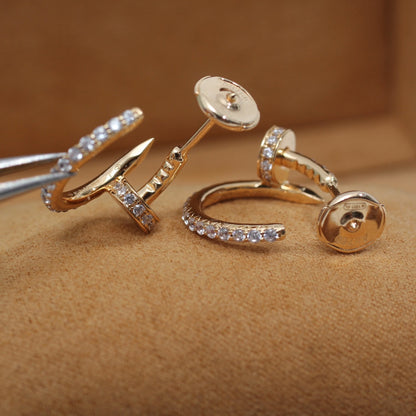 [Violet JW]JUSTE EARRINGS 12.75MM PINK GOLD DIAMOND