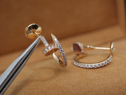 [Violet JW]JUSTE EARRINGS 12.75MM PINK GOLD DIAMOND