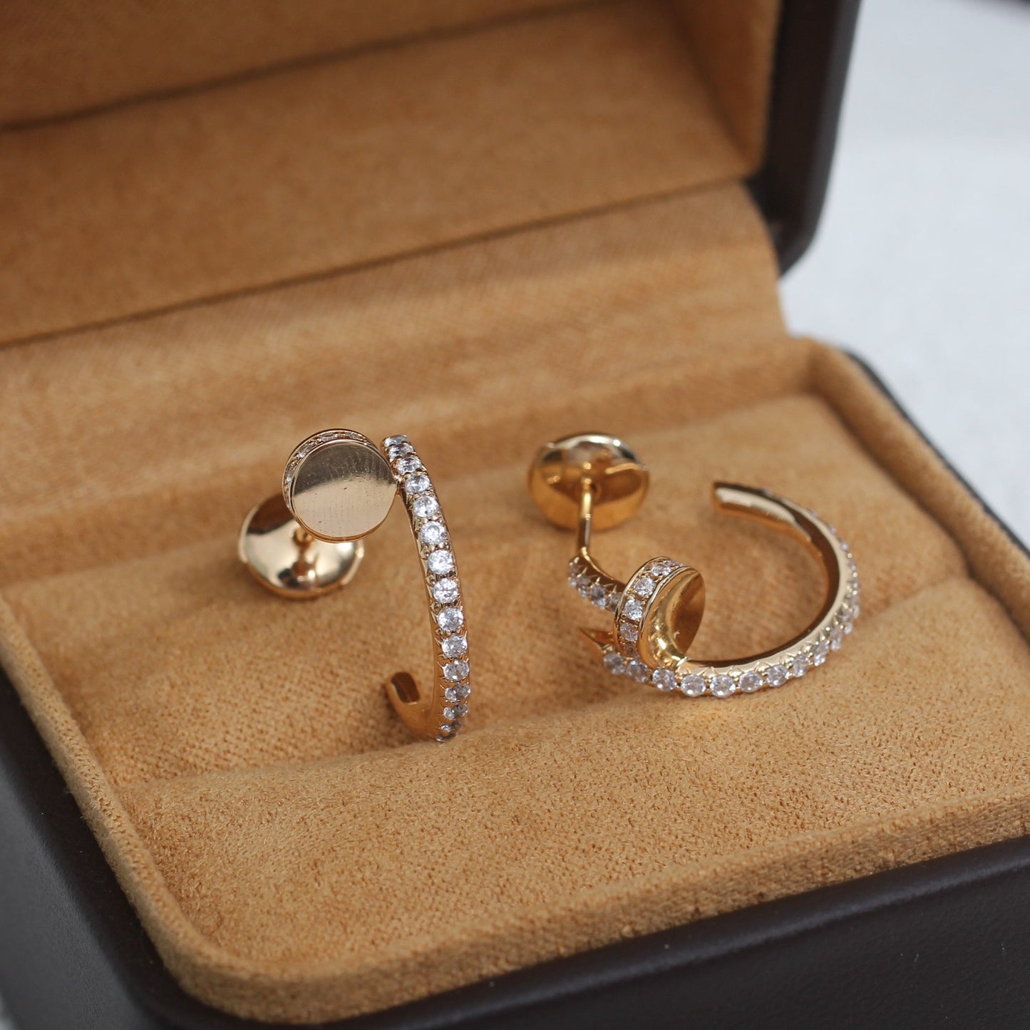 [Violet JW]JUSTE EARRINGS 12.75MM PINK GOLD DIAMOND