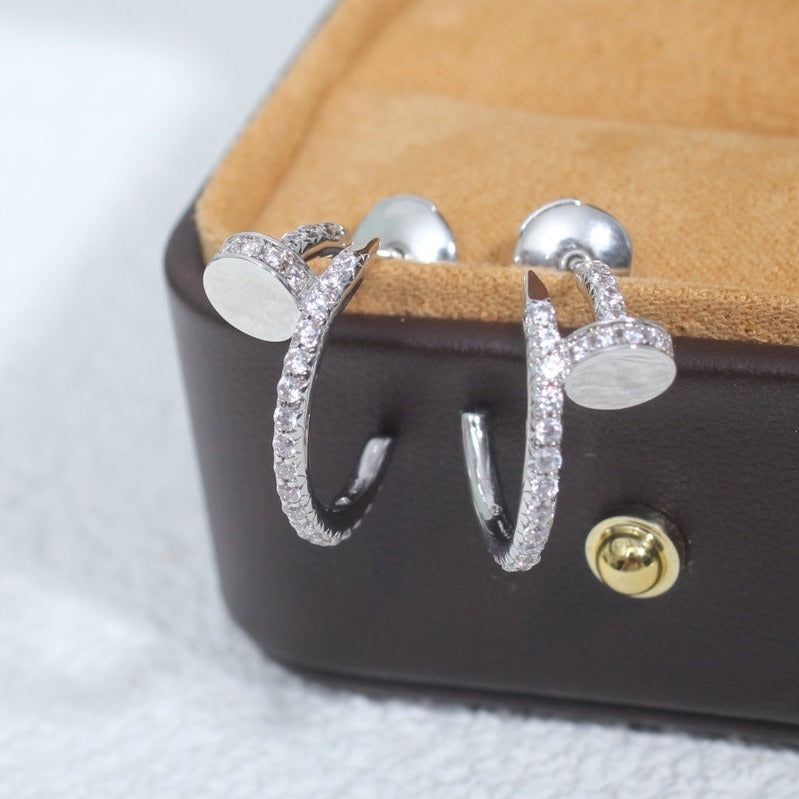 [Violet JW]JUSTE EARRINGS 12.75MM SILVER DIAMOND