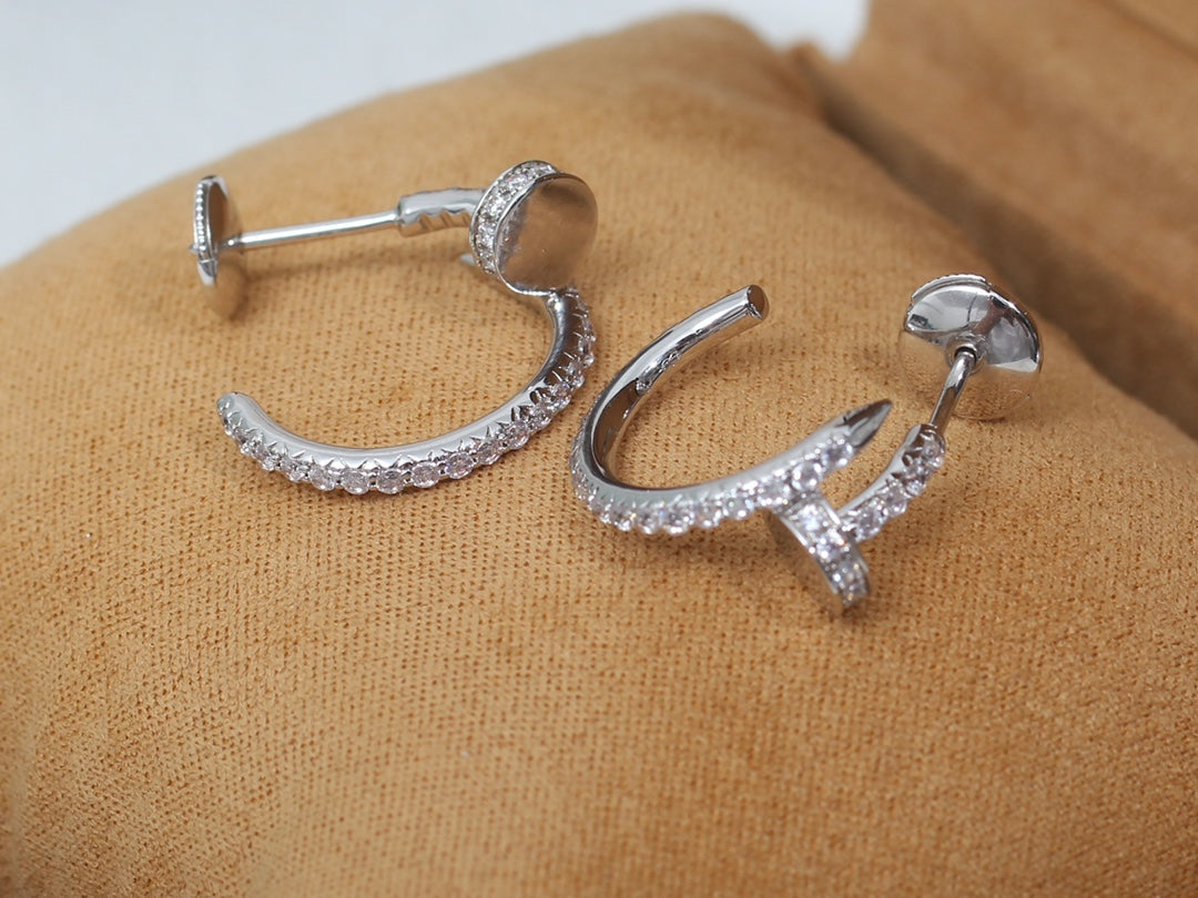 [Violet JW]JUSTE EARRINGS 12.75MM SILVER DIAMOND
