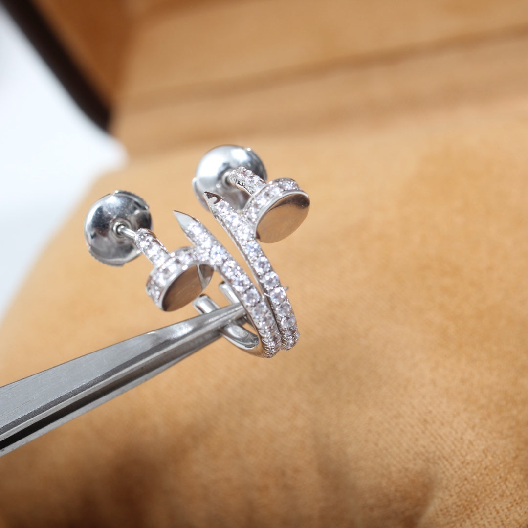 [Violet JW]JUSTE EARRINGS 12.75MM SILVER DIAMOND