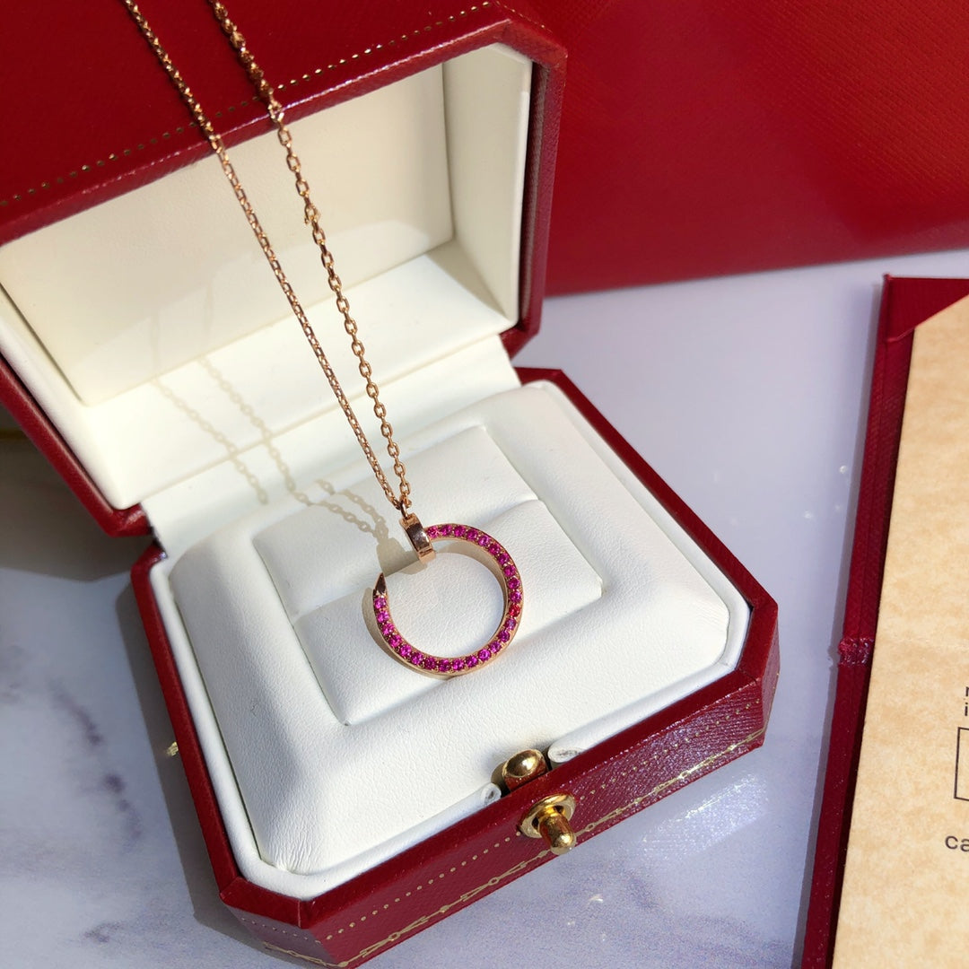 [Violet JW]JUSTE NECKLACE GOLD RED DIAMONDS