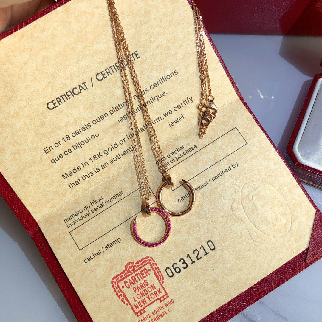 [Violet JW]JUSTE NECKLACE GOLD RED DIAMONDS