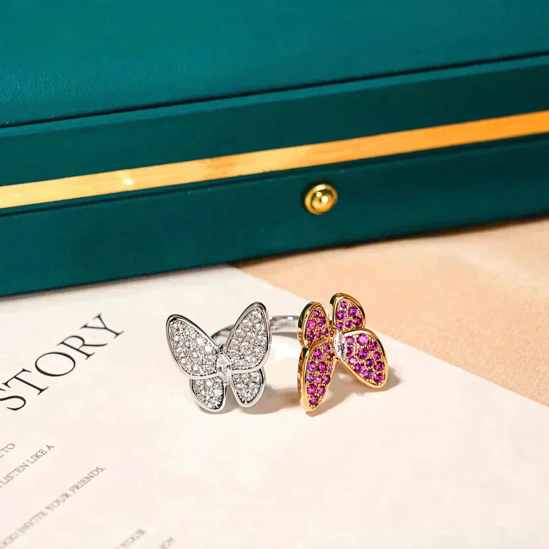 [Violet JW]TWIN BUTTERFLY DIAMOND RING