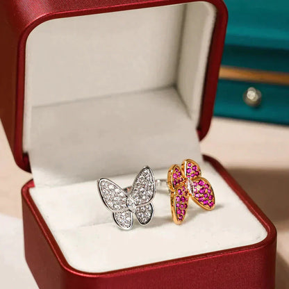 [Violet JW]TWIN BUTTERFLY DIAMOND RING