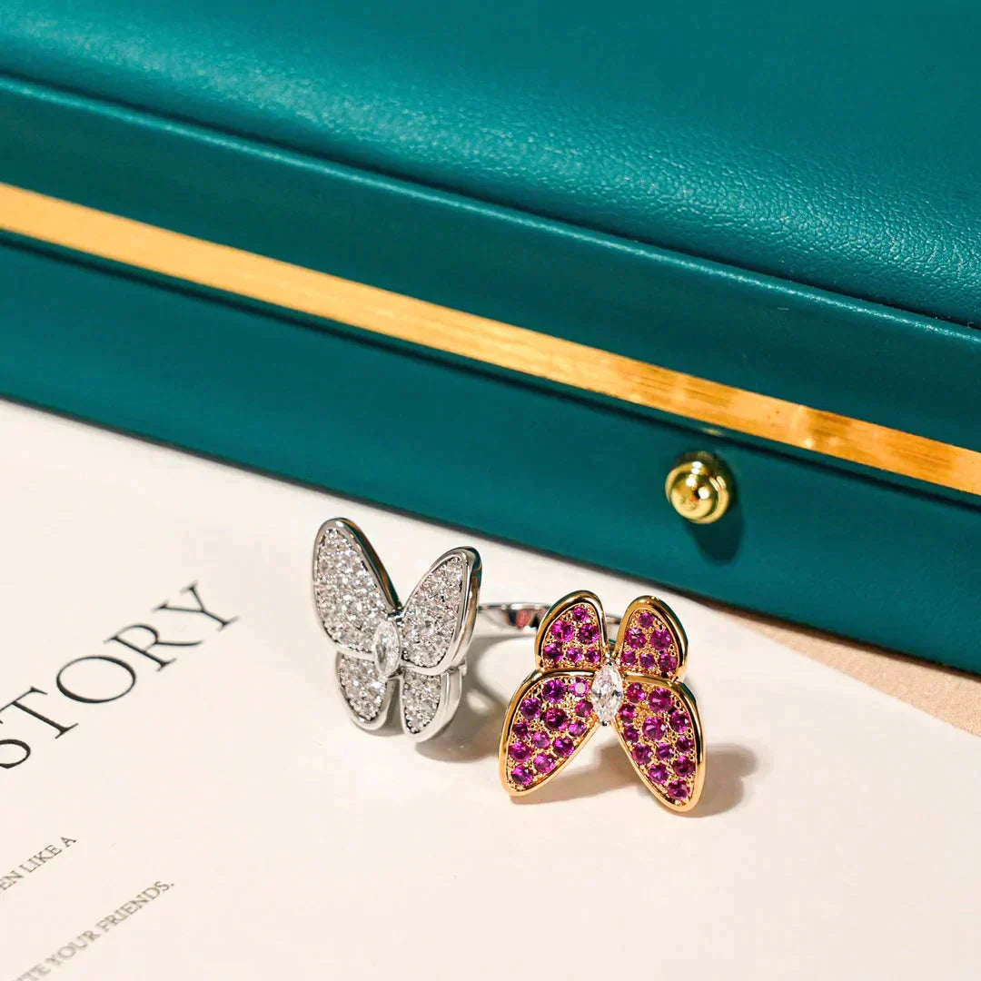[Violet JW]TWIN BUTTERFLY DIAMOND RING