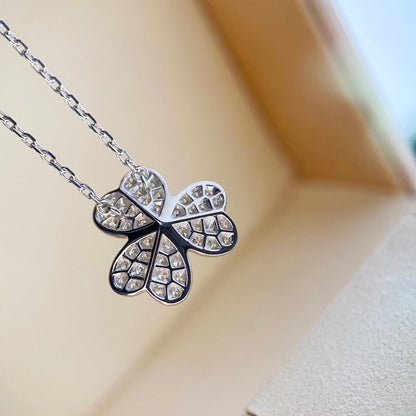 [Violet JW]CLOVER DIAMOND NECKLACE SILVER