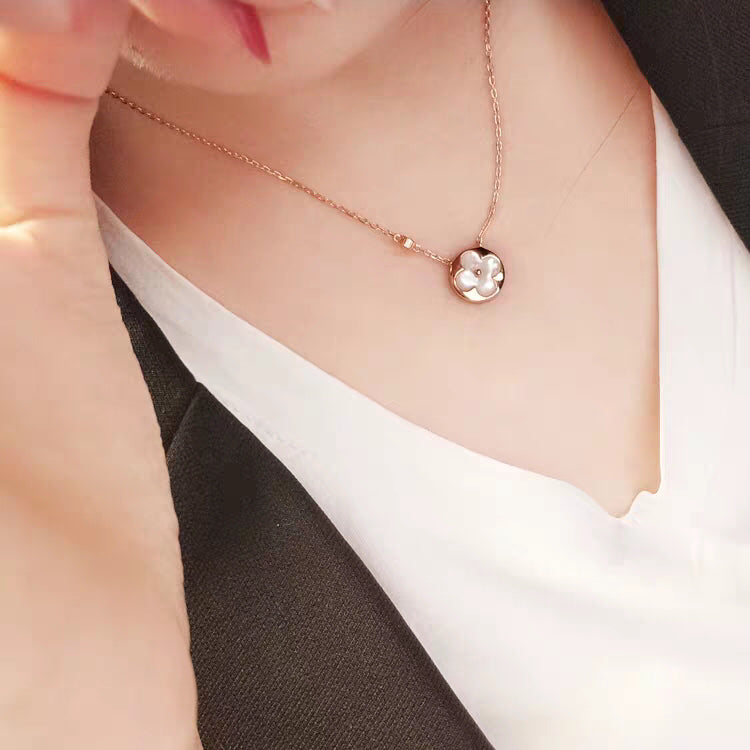 [Violet JW]SUN MOP GOLD 1 DIAMOND NECKLACE