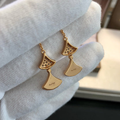 [Violet JW]DREAM EARRINGS 3 MOTIFS DIAMOND MOP PINK GOLD