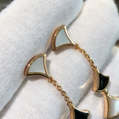 [Violet JW]DREAM EARRINGS 3 MOTIFS ONYX MOP PINK GOLD