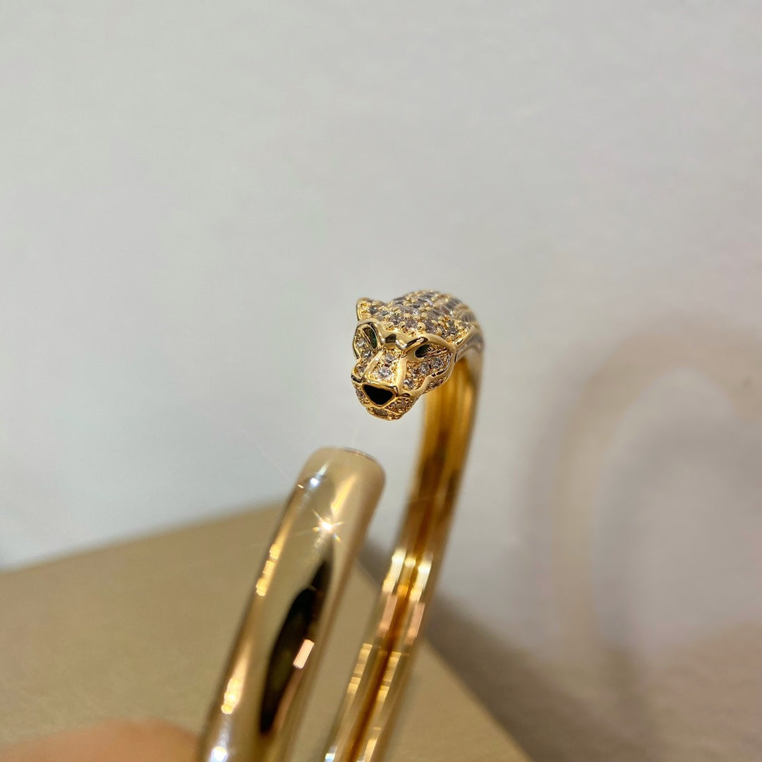 [Violet JW]PANTHERE GOLD DIAMOND OPEN BRACELET
