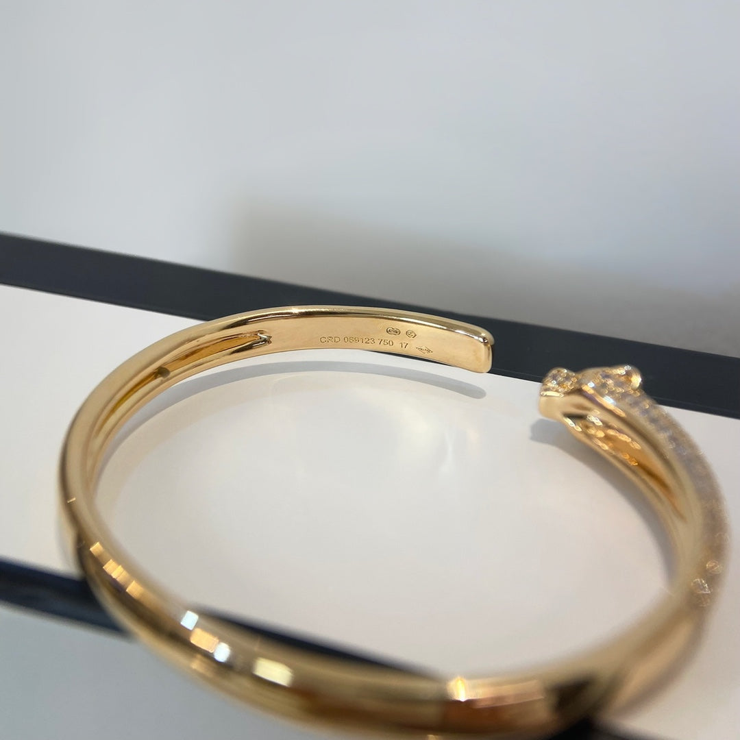 [Violet JW]PANTHERE GOLD DIAMOND OPEN BRACELET