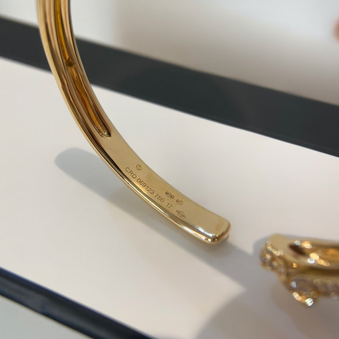 [Violet JW]PANTHERE GOLD DIAMOND OPEN BRACELET