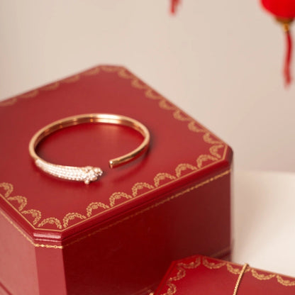 [Violet JW]PANTHERE ROSE GOLD DIAMOND OPEN BRACELET