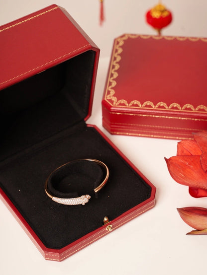 [Violet JW]PANTHERE ROSE GOLD DIAMOND OPEN BRACELET