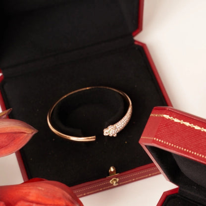 [Violet JW]PANTHERE ROSE GOLD DIAMOND OPEN BRACELET
