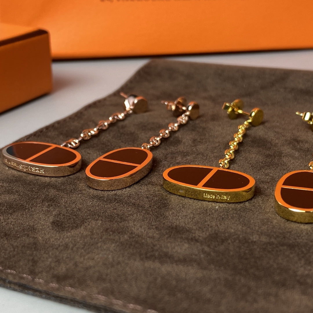 [Violet JW]CHAINE VERSO BLACK CERAMIC EARRINGS