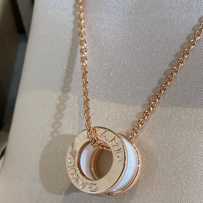 [Violet JW]ZERO 1 WHITE CERAMIC PINK GOLD NECKLACE