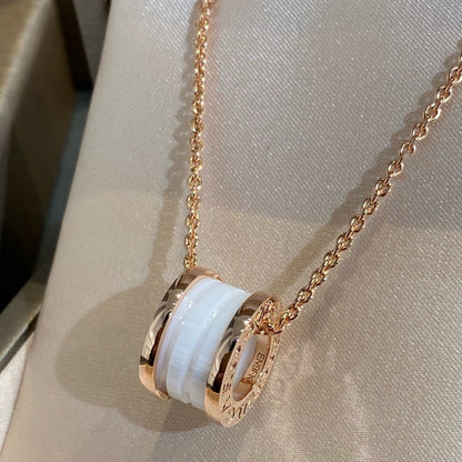 [Violet JW]ZERO 1 WHITE CERAMIC PINK GOLD NECKLACE