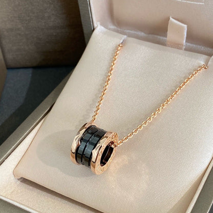 [Violet JW]ZERO 1 BLACK CERAMIC PINK GOLD NECKLACE
