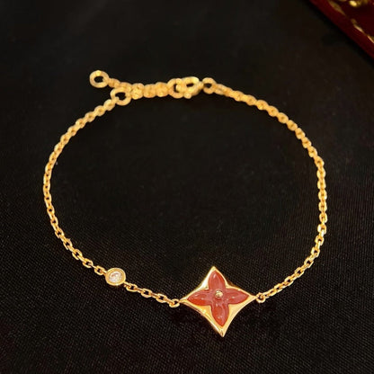 [Violet JW]COLOR STAR CARNELIAN PINK GOLD DIAMOND BRACELET
