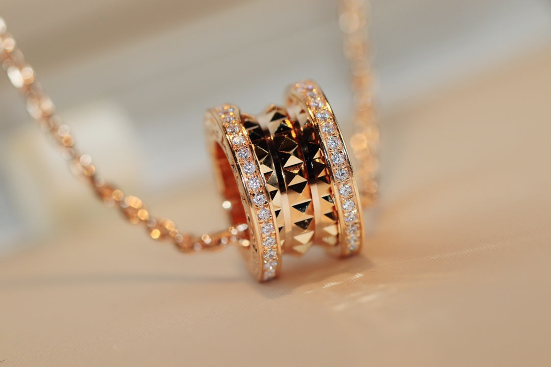 [Violet JW]ZERO 1 ROCK PEDANT PINK GOLD NECKLACE