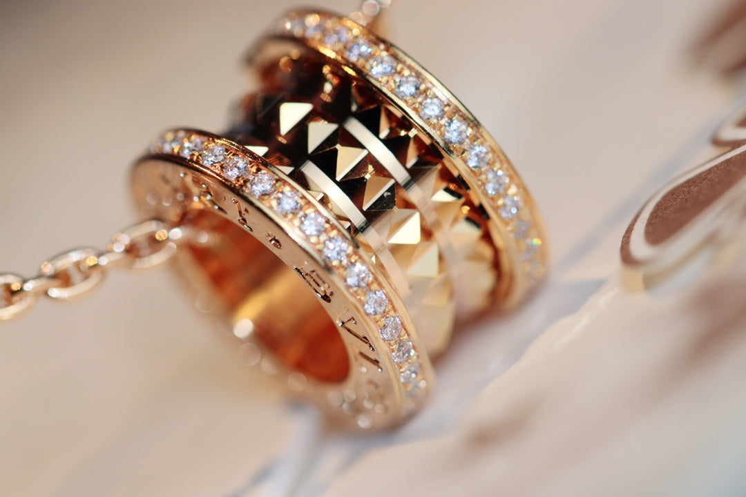 [Violet JW]ZERO 1 ROCK PEDANT PINK GOLD NECKLACE