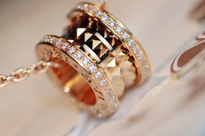 [Violet JW]ZERO 1 ROCK PEDANT PINK GOLD NECKLACE