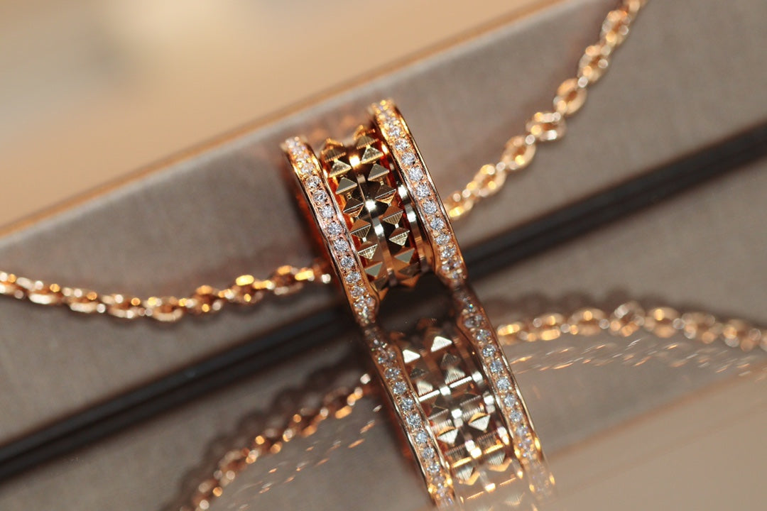 [Violet JW]ZERO 1 ROCK PEDANT PINK GOLD NECKLACE