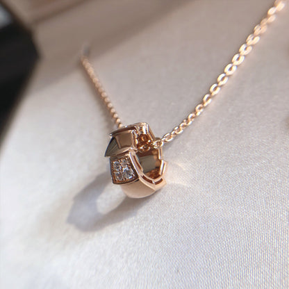 [Violet JW]SERPENTI PEDANT DIAMOND PINK GOLD NECKLACE