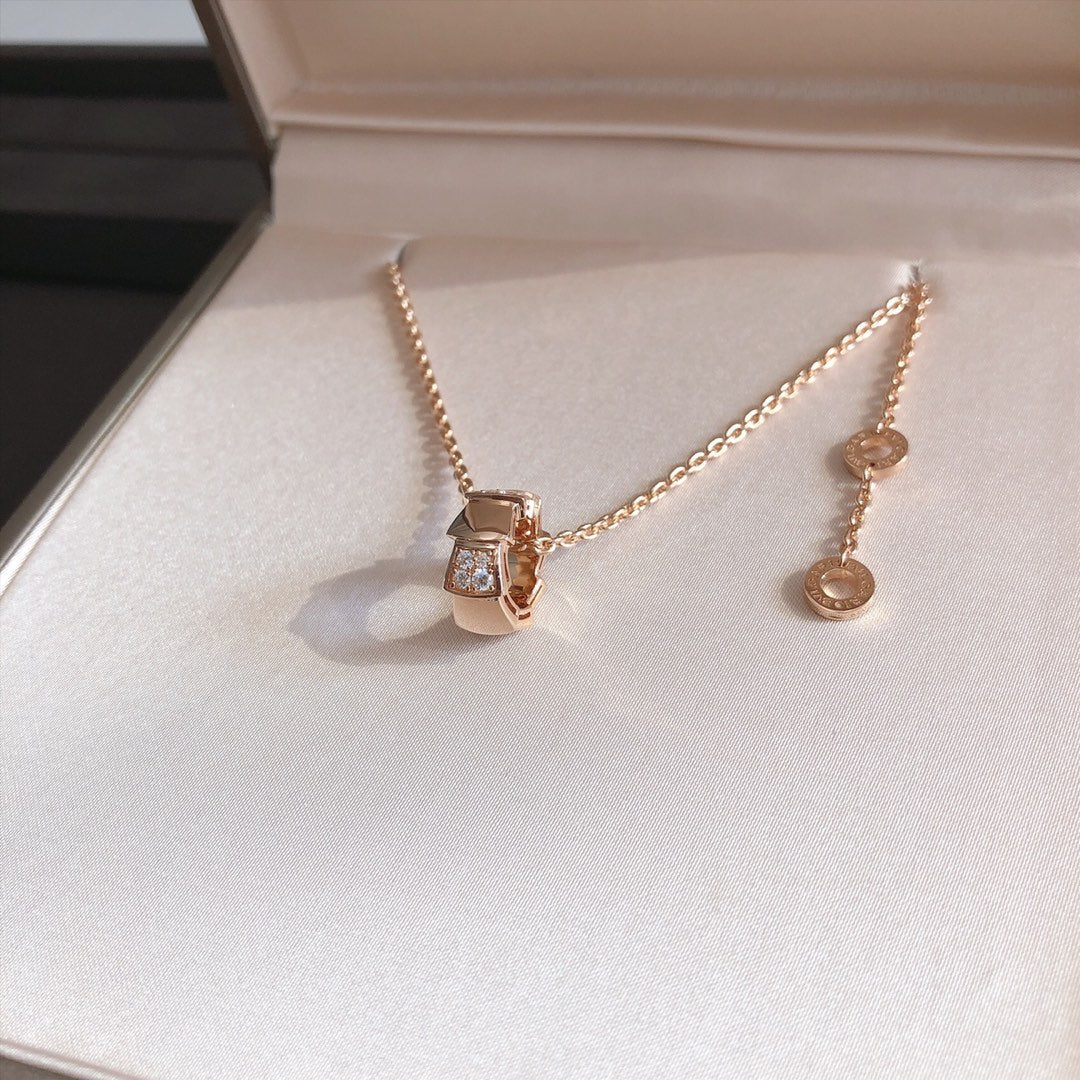[Violet JW]SERPENTI PEDANT DIAMOND PINK GOLD NECKLACE