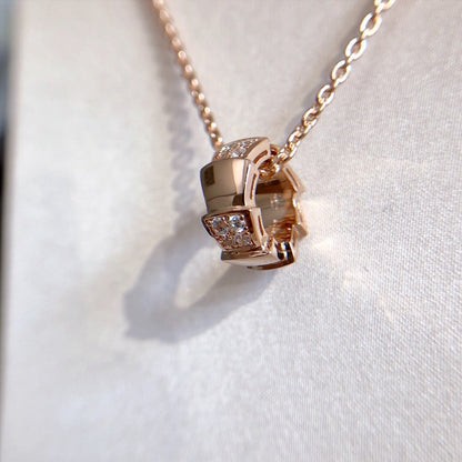 [Violet JW]SERPENTI PEDANT DIAMOND PINK GOLD NECKLACE