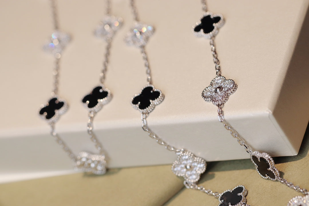 [Violet JW]CLOVER 20 MOTIFS ONYX DIAMOND SILVER