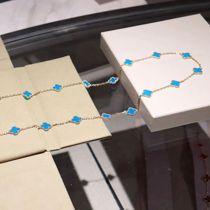 [Violet JW]CLOVER 20 MOTIFS TURQUOISE GOLD