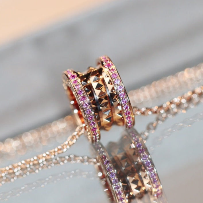 [Violet JW]ZERO 1 ROCK PINK GOLD PINK DIAMOND NECKLACE