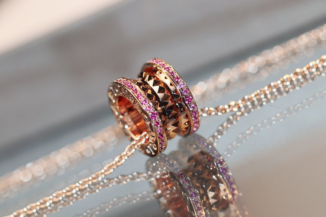 [Violet JW]ZERO 1 ROCK PINK GOLD PINK DIAMOND NECKLACE