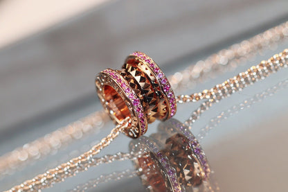 [Violet JW]ZERO 1 ROCK PINK GOLD PINK DIAMOND NECKLACE